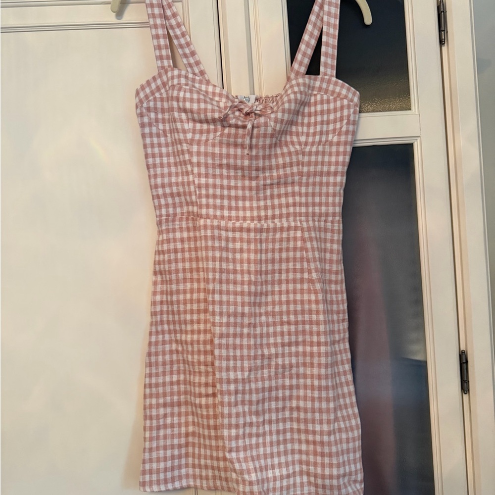 Reformation Blush Gingham Dress